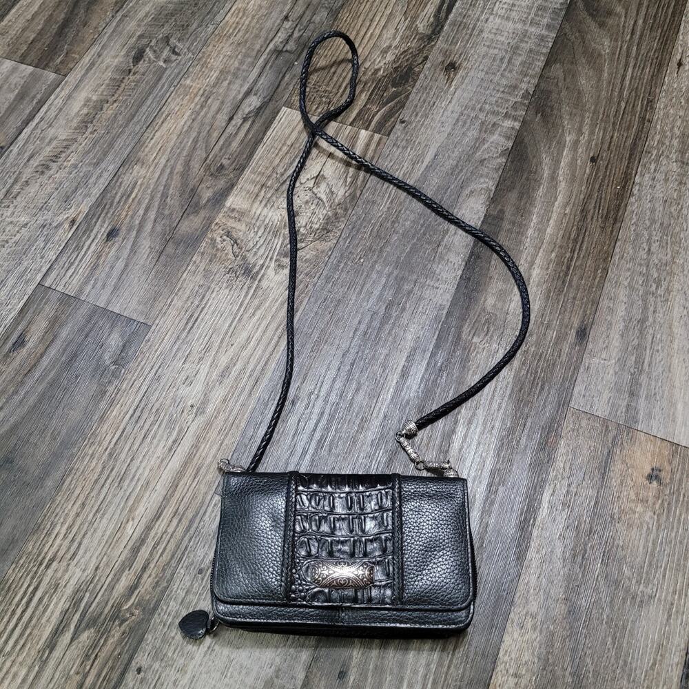 Brighton crossbody purse Wallet in‎ black leather